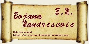 Bojana Mandrešević vizit kartica